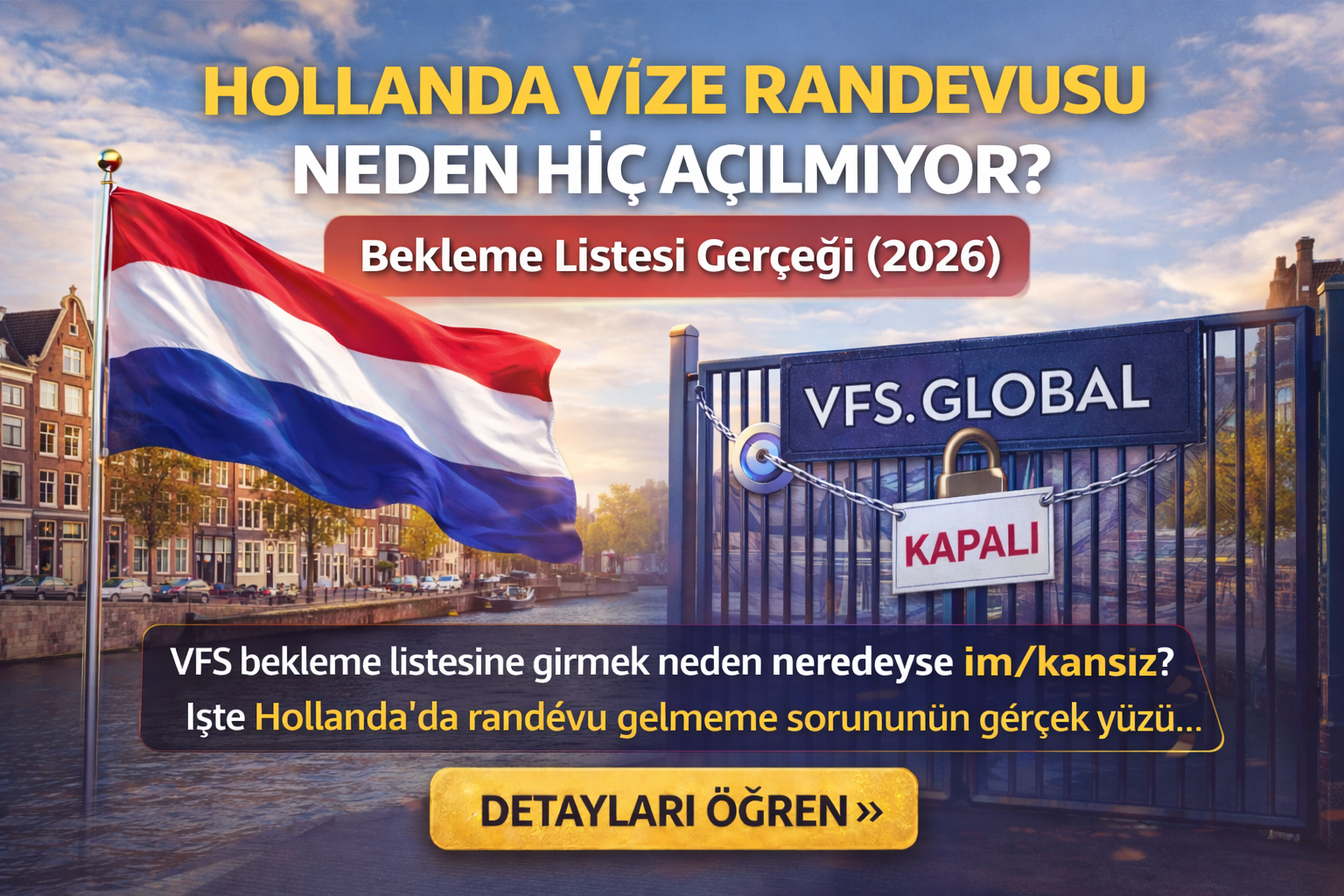 Hollanda Vize Randevusu Alamıyorum: VFS Global Bekleme Listesi Neden Sürekli Kapalı?