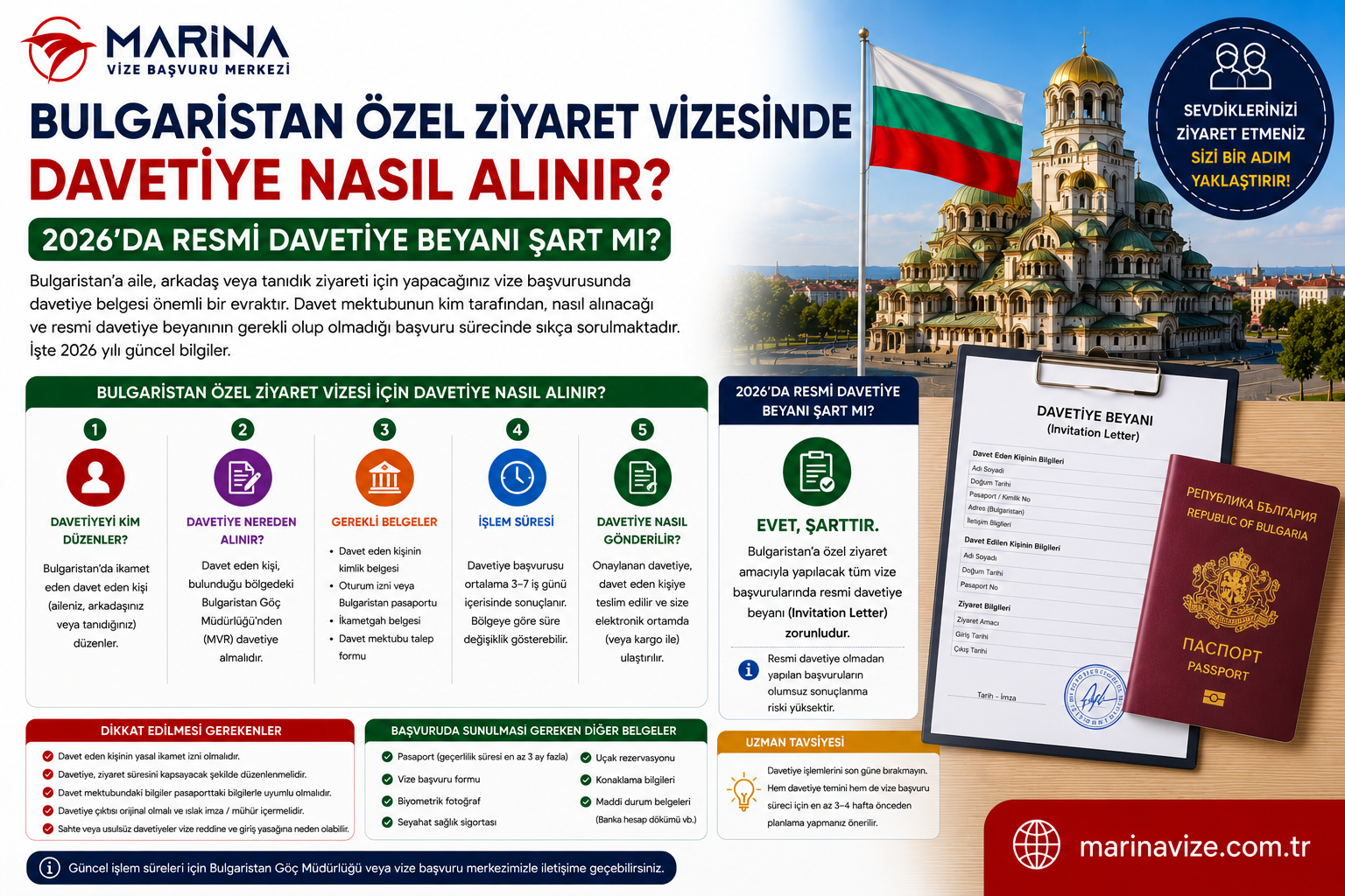 Bulgaristan misafir vizesinde davetiye şart mı? 2026 rehberinde özel ziyaret davetiye-beyanı, noter onayı ve gerekli evrakları öğrenin.