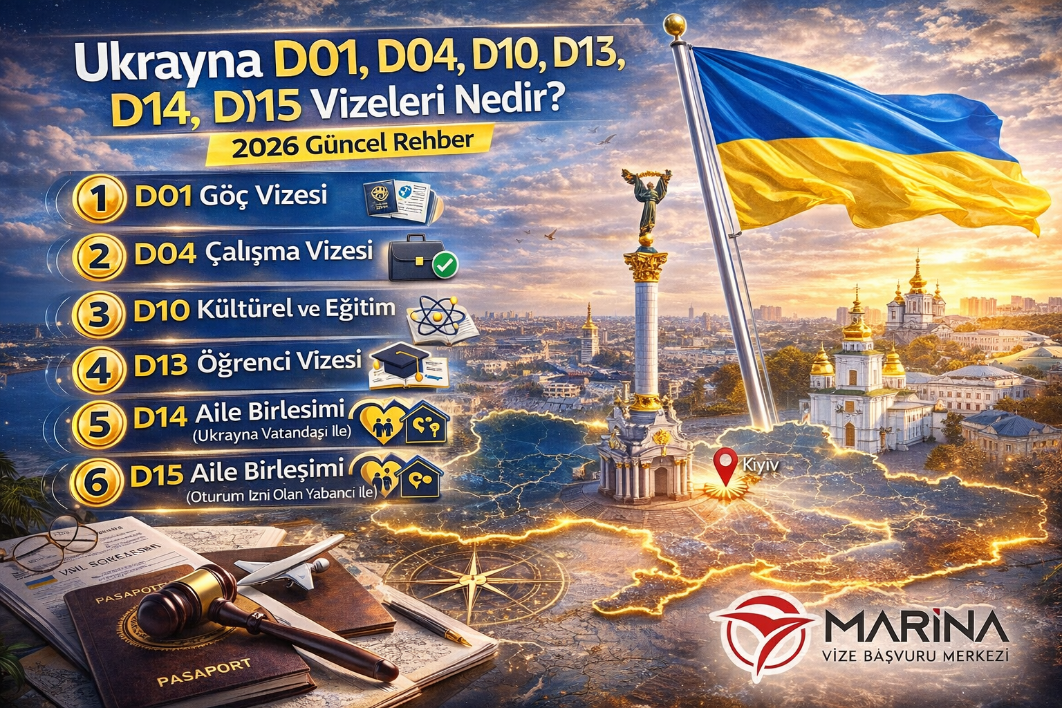 Ukrayna D Tipi Vizeler Rehberi: Göç, Çalışma, Öğrenci ve Aile Birleşimi 2026