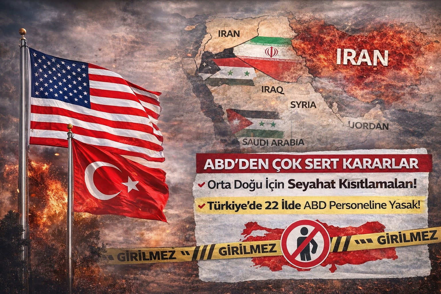 ABD’den Türkiye’de 22 İl İçin Kritik Karar: Personeline Resmi Seyahat Yasağı Getirildi