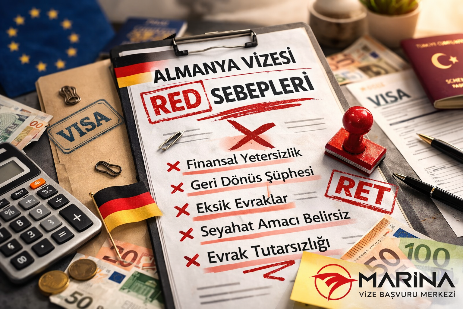 ALMANYA VİZESİ RED SEBEPLERİ 2026: EN SIK RET NEDENLERİ VE ÇÖZÜM YOLLARI