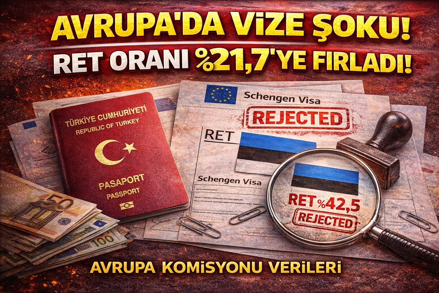 Avrupa’da Vize Şoku! Türk Vatandaşlarına Ret Oranı %21,7’ye Fırladı