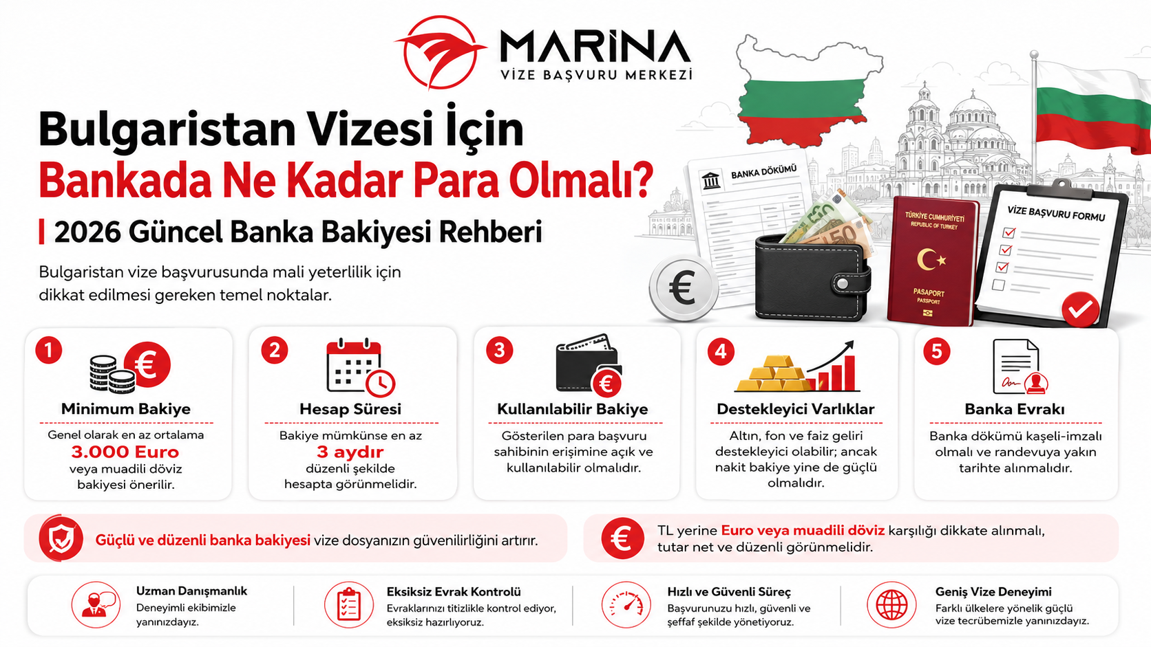Bulgaristan vizesi için bankada bulunması gereken 2026 güncel banka bakiyesi rehberi ve mali yeterlilik şartları