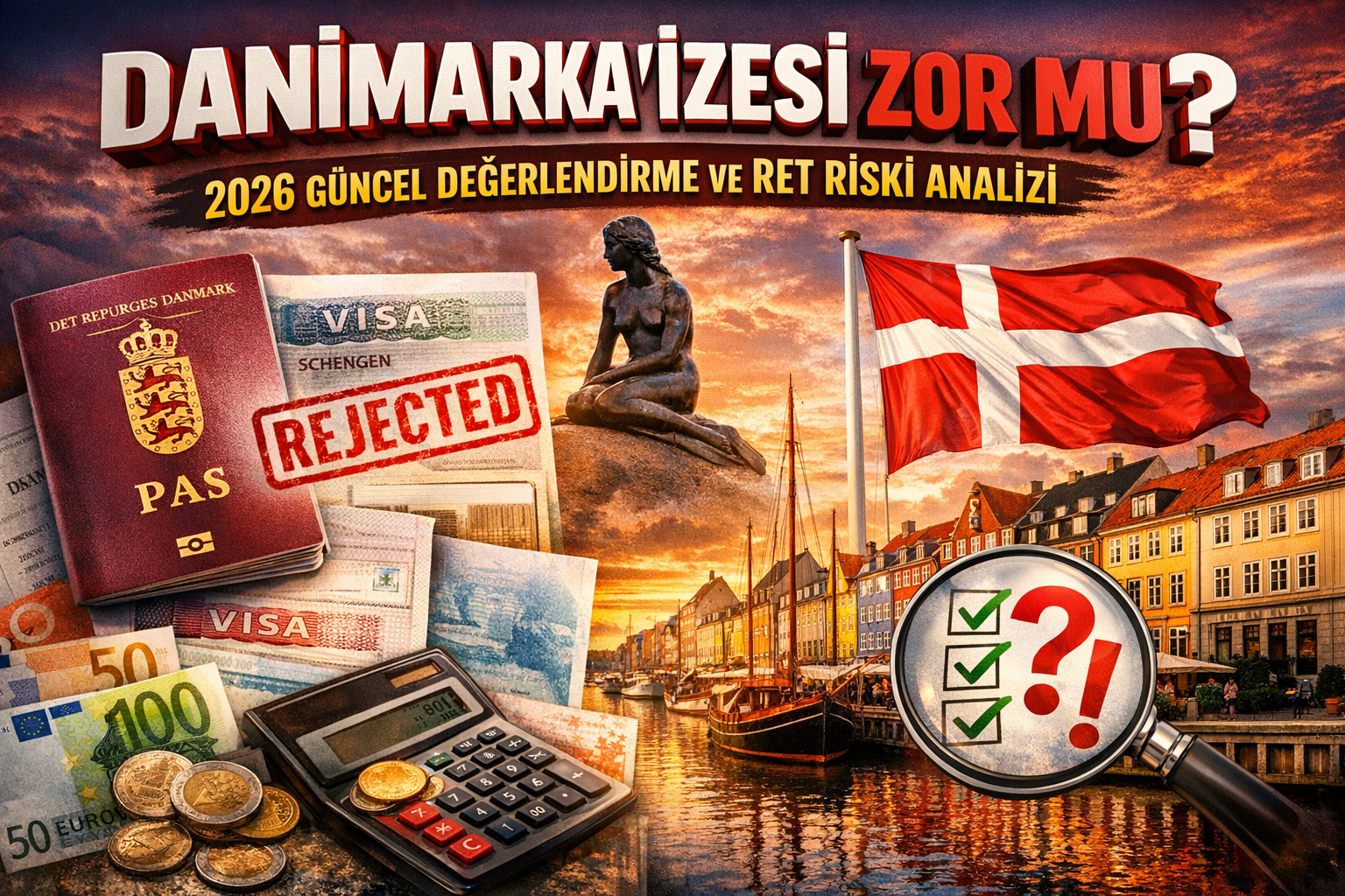 Danimarka vizesi zor mu 2026 Schengen vize başvuru süreci ve ret riski analizi