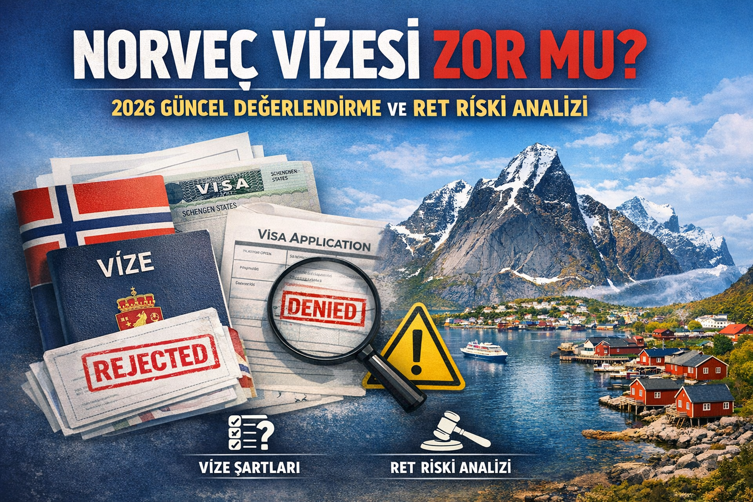 Norveç vizesi zor mu 2026 Schengen vize başvuru süreci ve ret riski değerlendirmesi