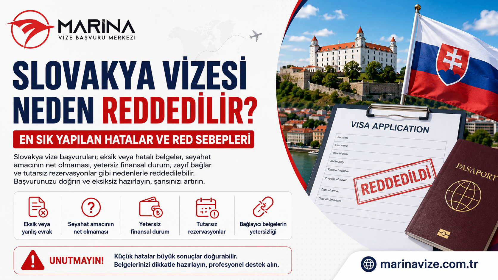 Slovakya Vizesi Neden Reddedilir? En Sık Yapılan Hatalar ve Red Sebepleri