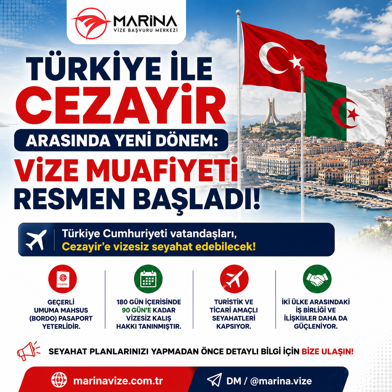 Türkiye ile Cezayir Arasında Yeni Dönem: Vize Muafiyeti Resmen Başladı