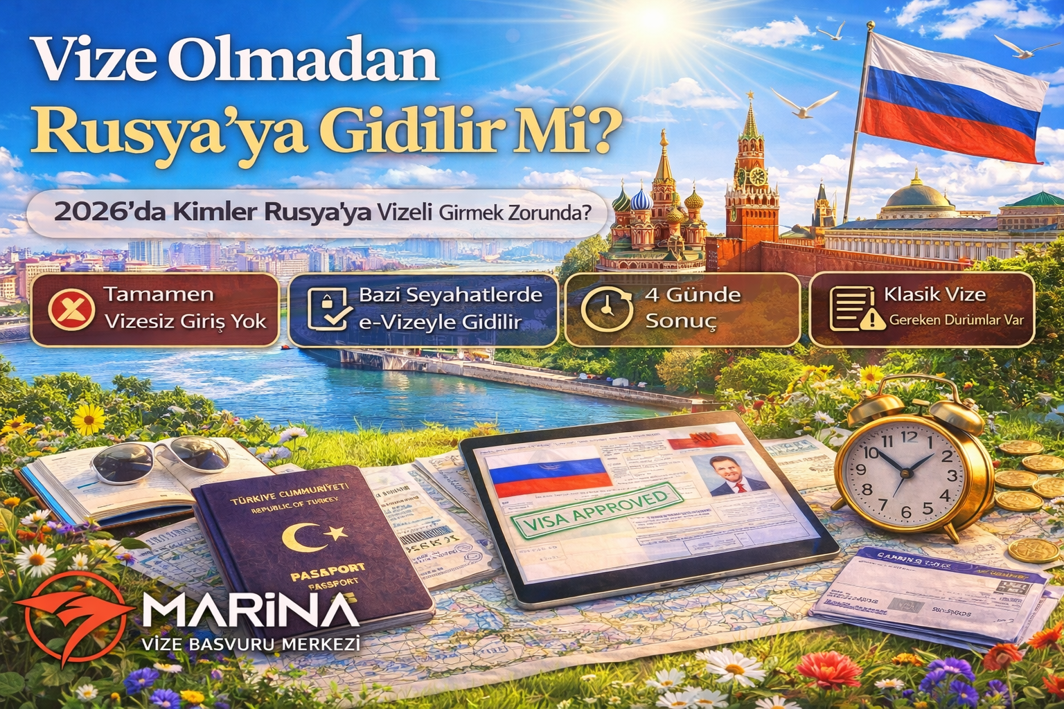 Rusya’ya vizesiz gidilir mi? 2026 güncel rehberde Türk vatandaşları için e-vize, giriş şartları ve dikkat edilmesi gerekenleri öğrenin.