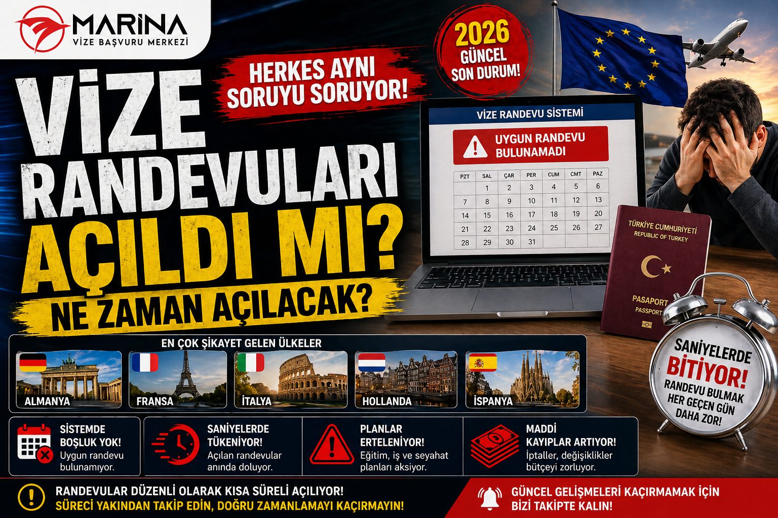 Vize randevuları açıldı mı? Schengen vize randevularında son durum, ne zaman açılacağı ve yaşanan krizle ilgili tüm detaylar burada.